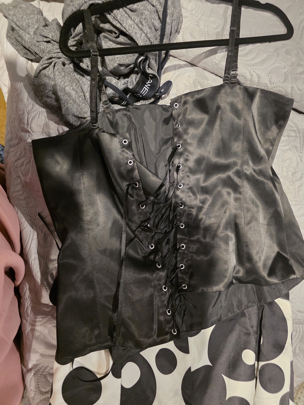 VENUS Black Strapless Top with Black and White Polka Dot Skirt - Picture 3 of 6